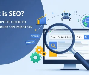 An informative guide on SEO, explaining 'What is SEO' and how search engine optimization works for improving website rankings and visibility in search engines.