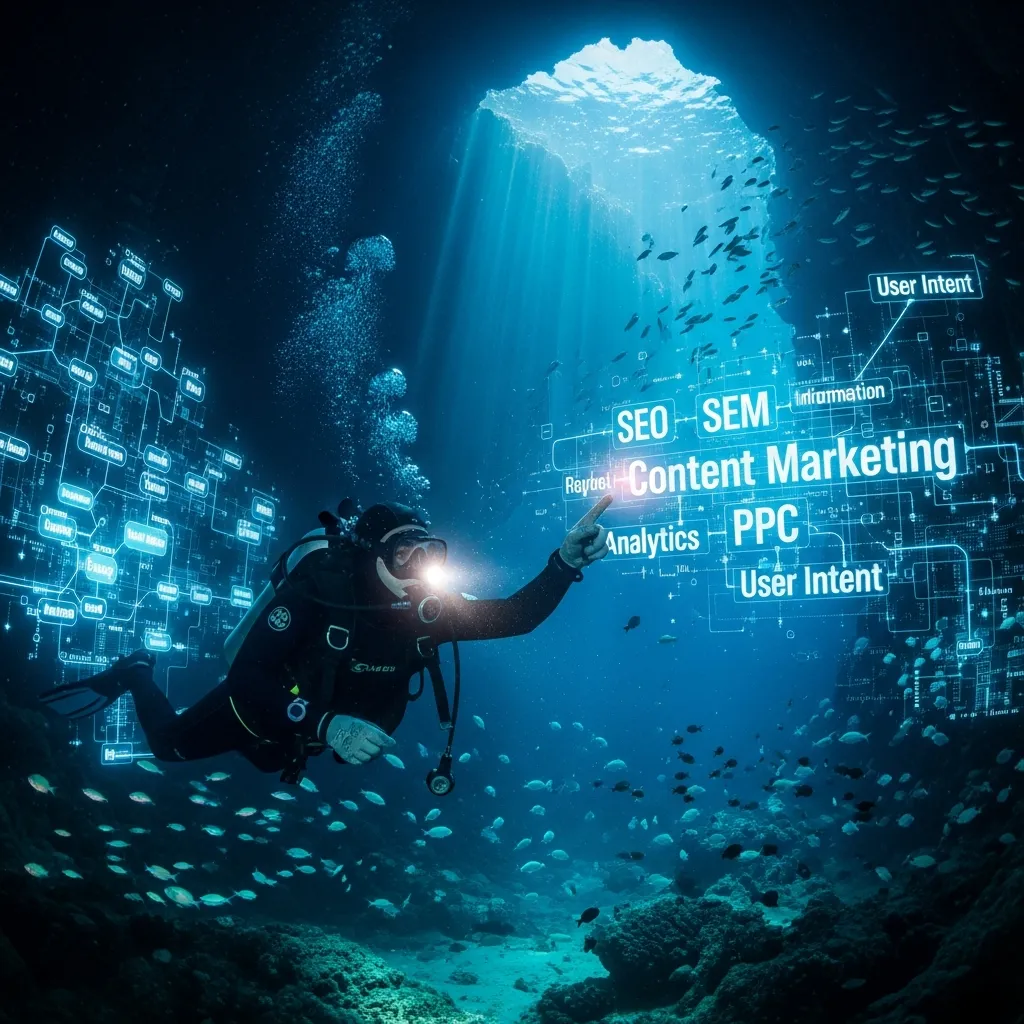 Informational SEO keywords concept illustration